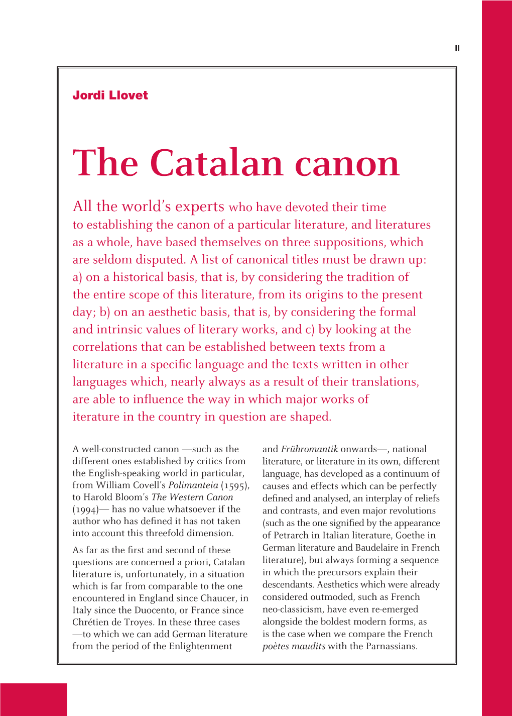 The Catalan Canon