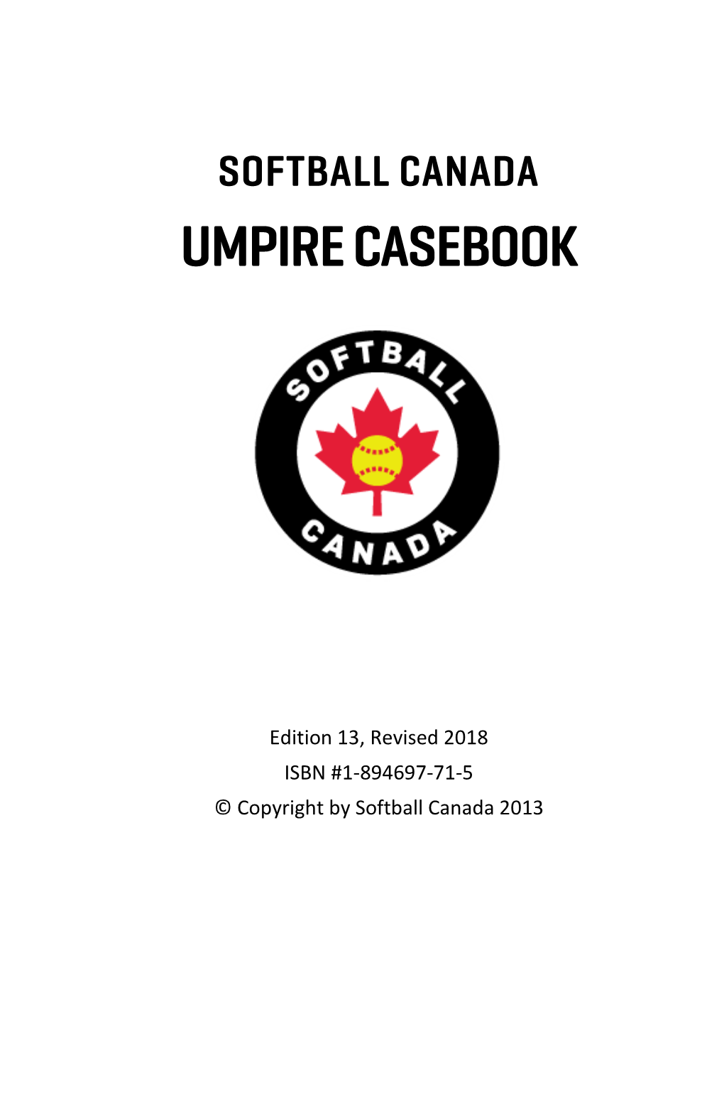 Softball Canada Umpire Casebook