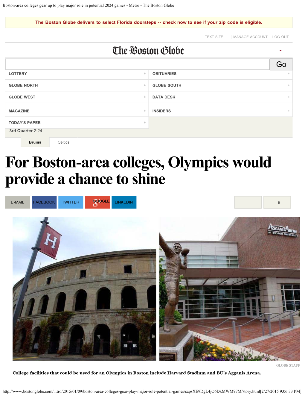 Boston-Area Colleges Gear up to Play Major Role in Potential 2024 Games - Metro - the Boston Globe