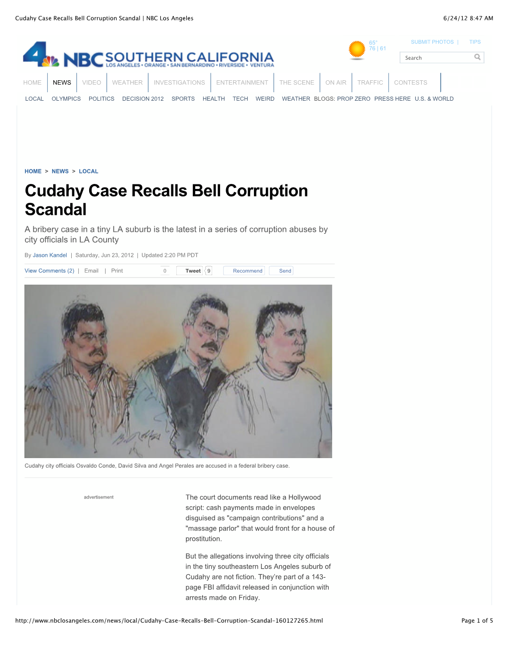 Cudahy Case Recalls Bell Corruption Scandal | NBC Los Angeles 6/24/12 8:47 AM