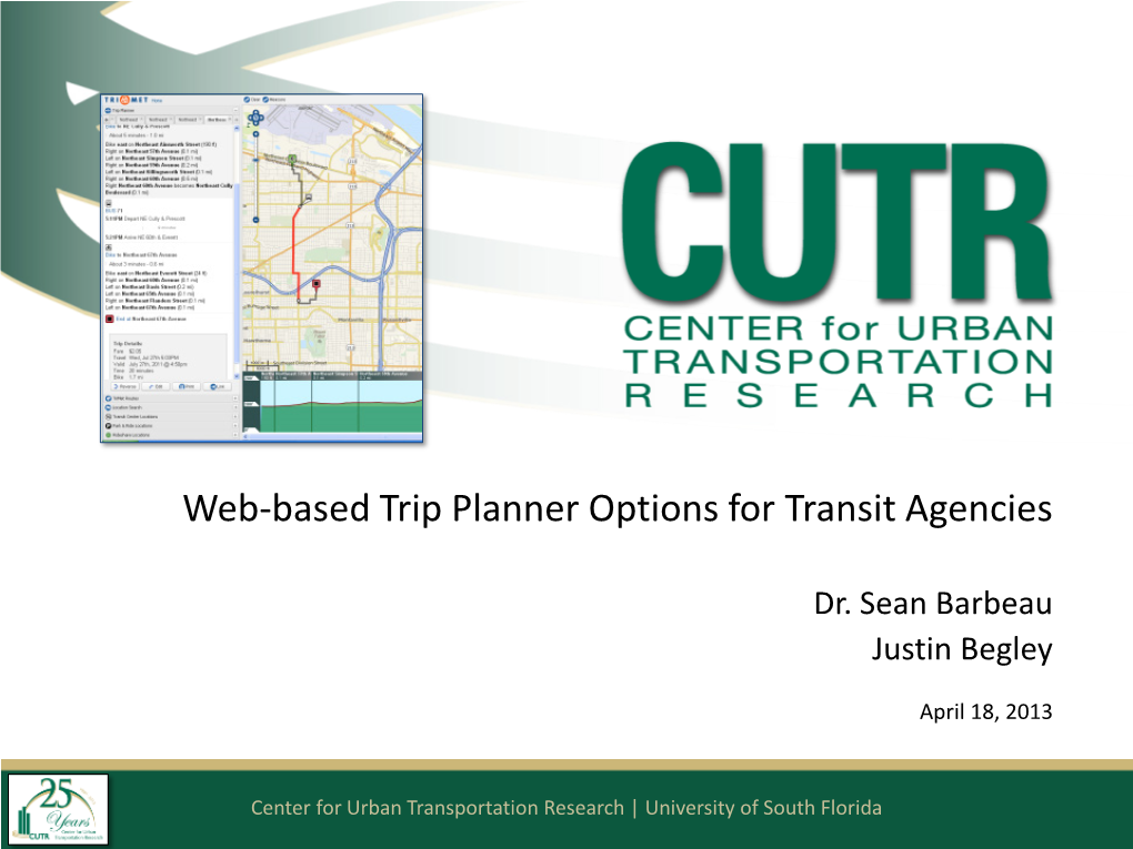 Web-Based Trip Planner Options for Transit Agencies