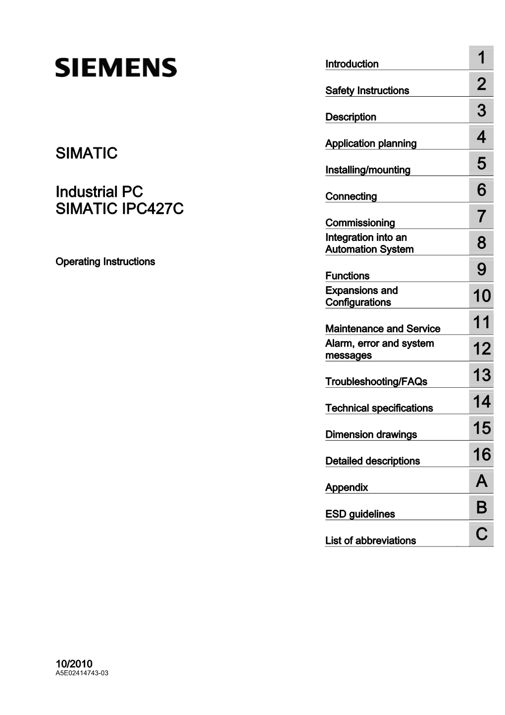 SIMATIC IPC427C Introduction______1