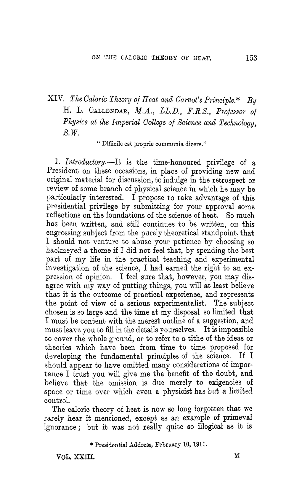 The Caloric Theory of Heat and Carnot's Principle