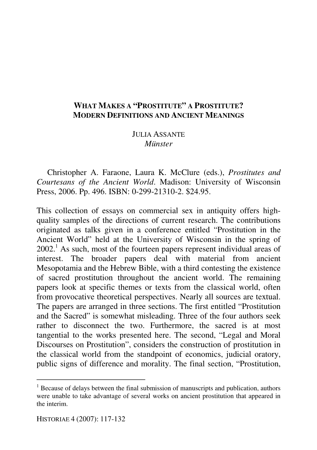 Prostitutes and Courtesans of the Ancient World. Madison