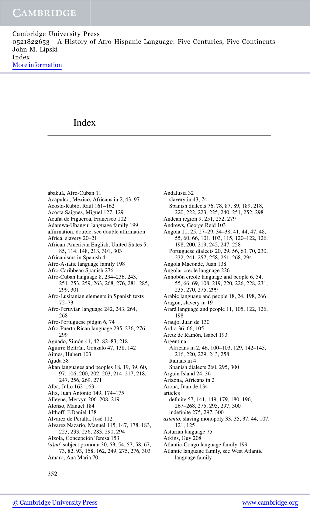 A History of Afro-Hispanic Language: Five Centuries, Five Continents John M