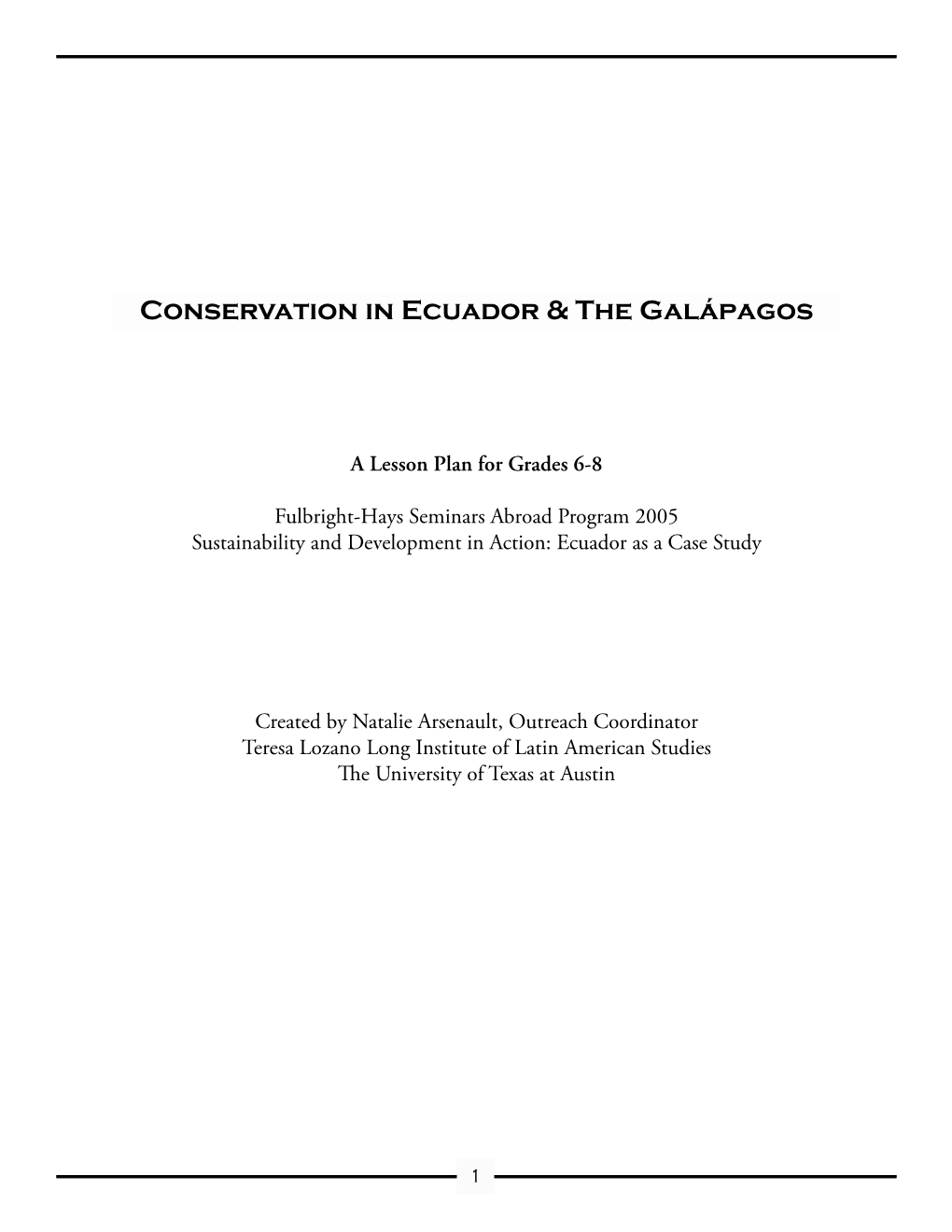 Conservation in Ecuador & the Galápagos