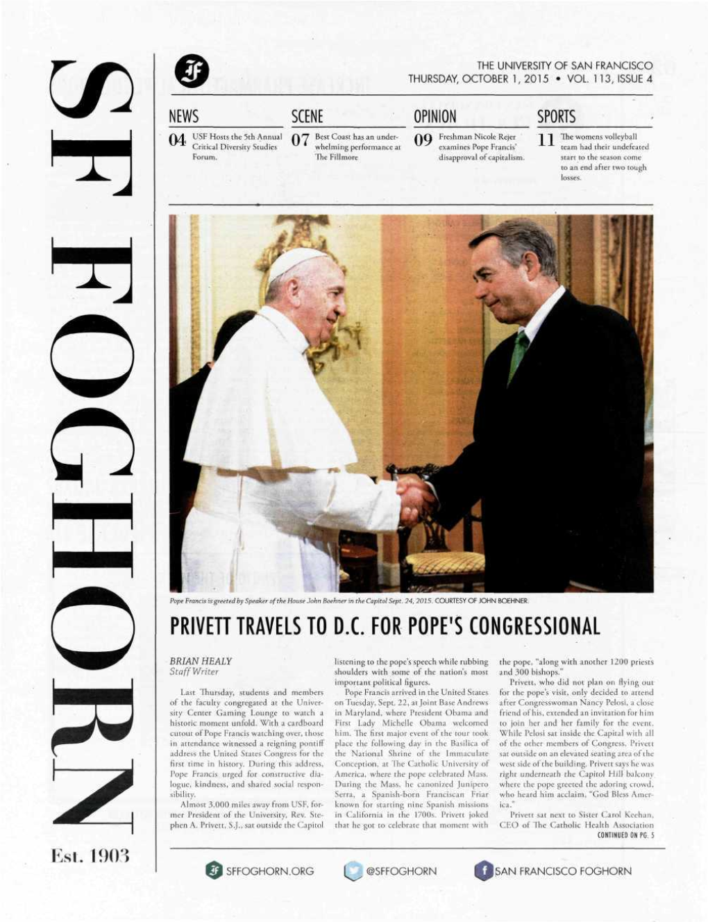 Privett Travels to D.C. for Pope's Congressional