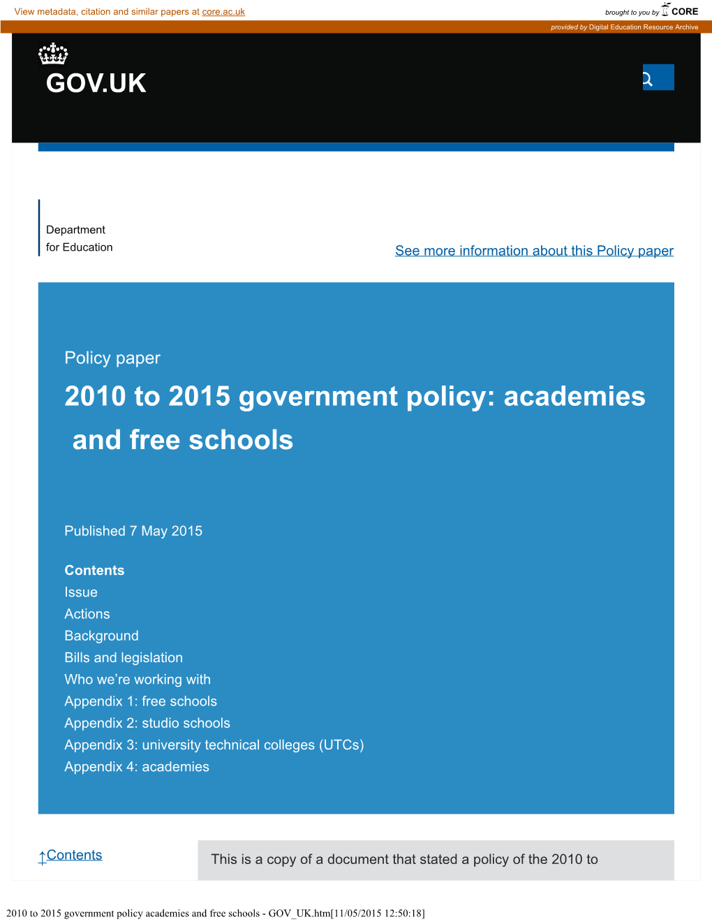 Academies and Free Schools