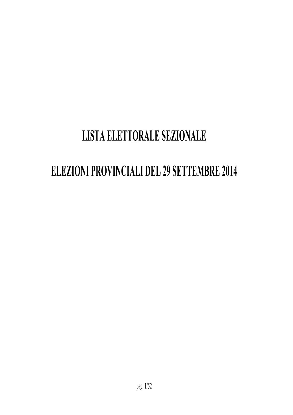 Lista Elettorale Sezionale