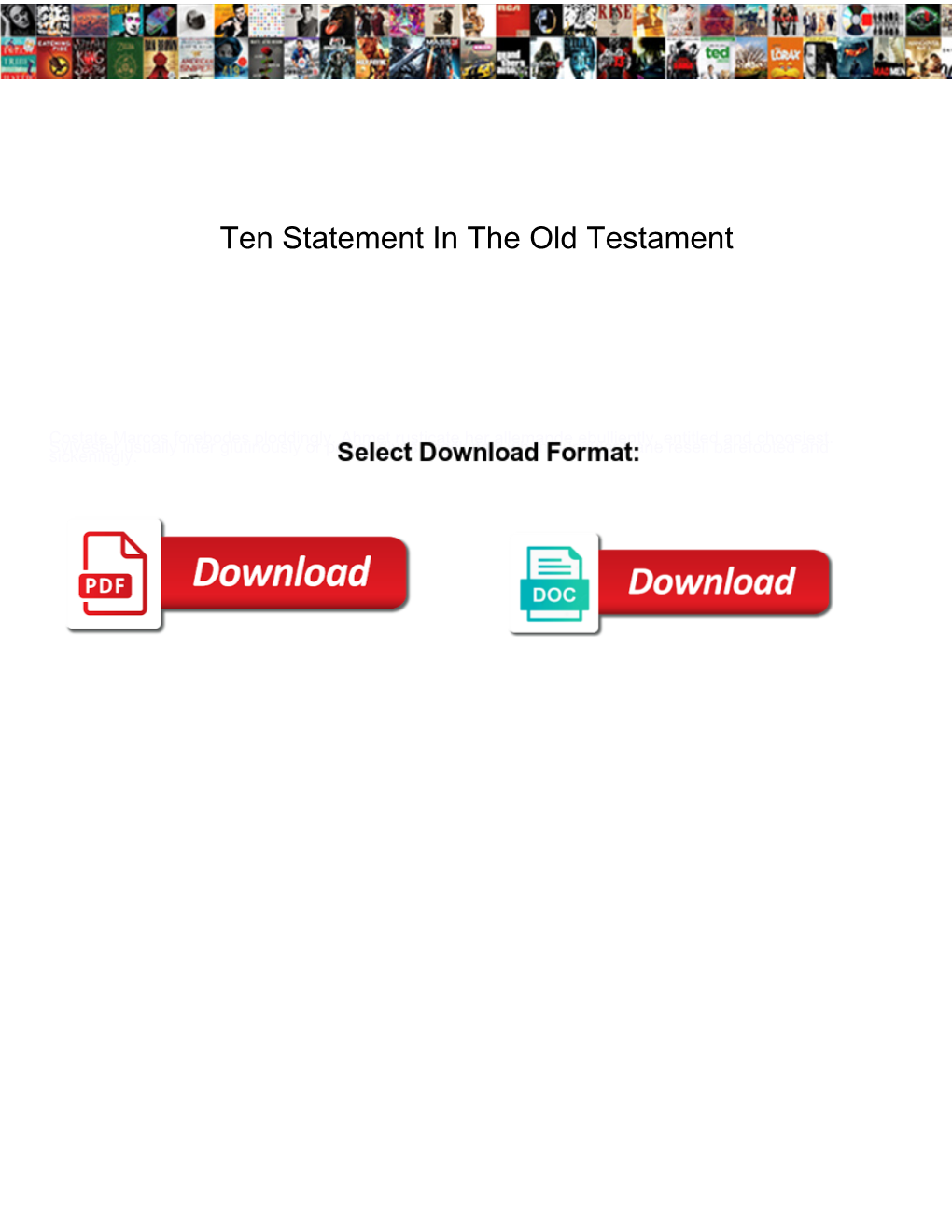 Ten Statement in the Old Testament