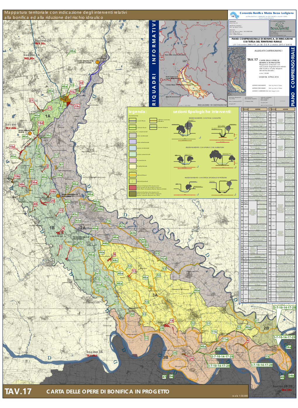 OPERE DI BONIFICA in PROGETTO TAV.08E TAV.17 Scala 1:50.000