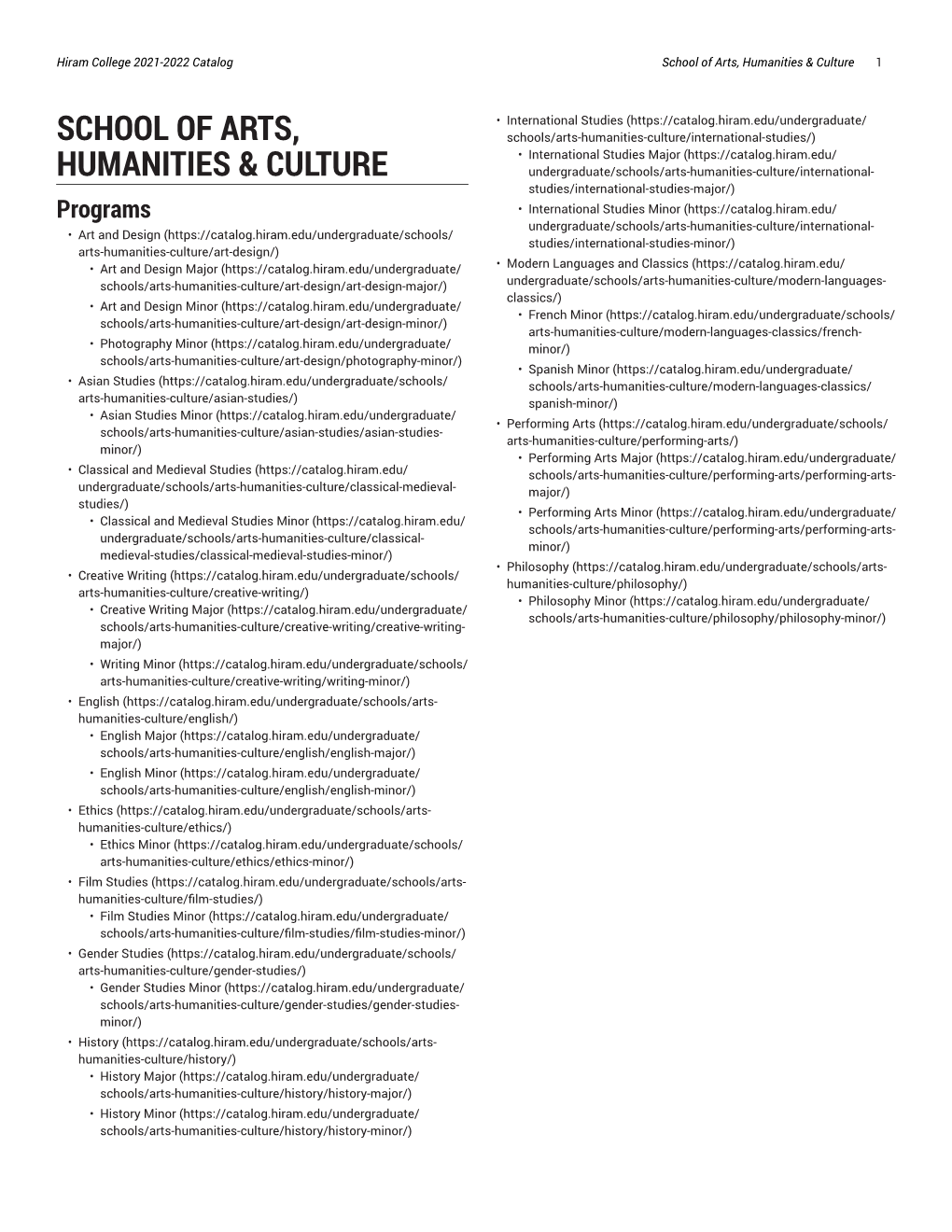 School of Arts, Humanities & Culture