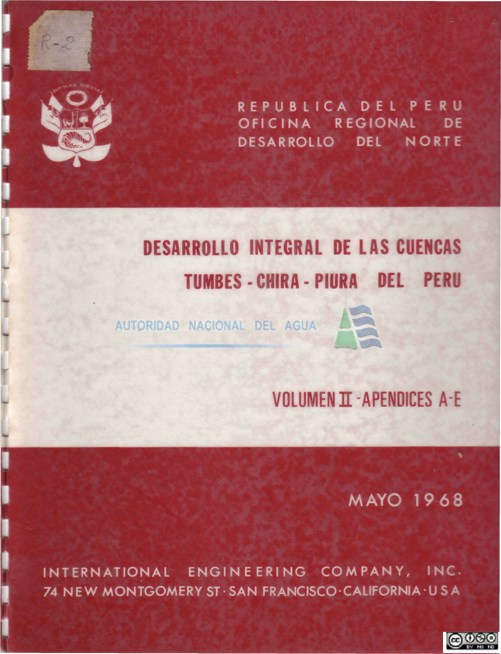 DESARROLLO INTEGRAL DE LAS CUENCAS TUMBES-CHIRA-PIURA DEL PERU I I VOLUMEN H-APÉNDICES A-E K