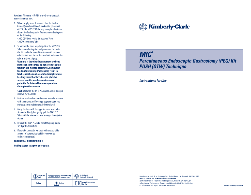 Percutaneous Endoscopic Gastrostomy (PEG) Kit PUSH (OTW)