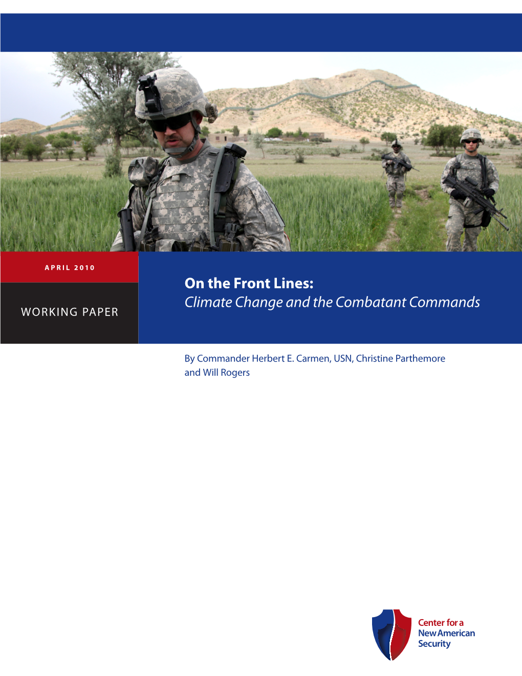 On the Front Lines: Climate Change and the Combatant Commands Working Paper