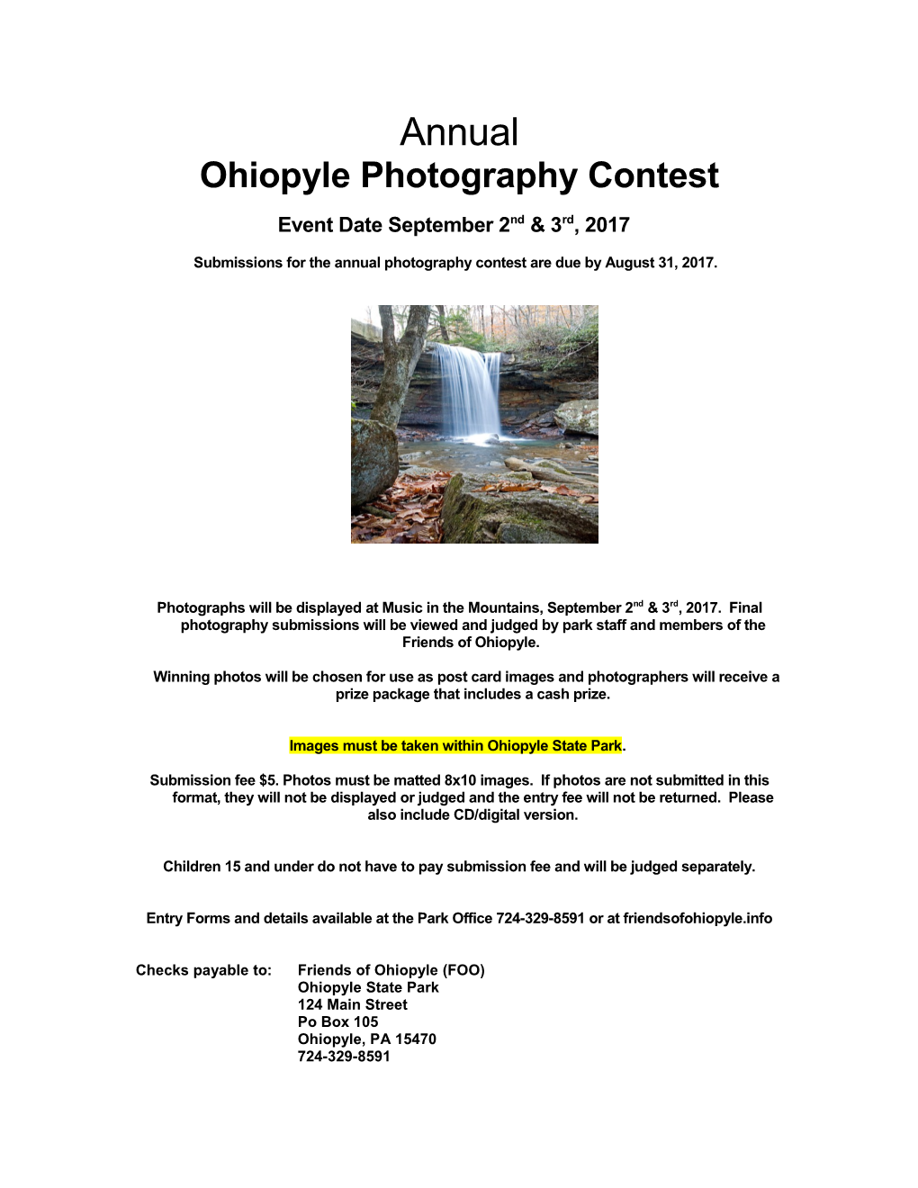 Ohiopyle Photography Contest