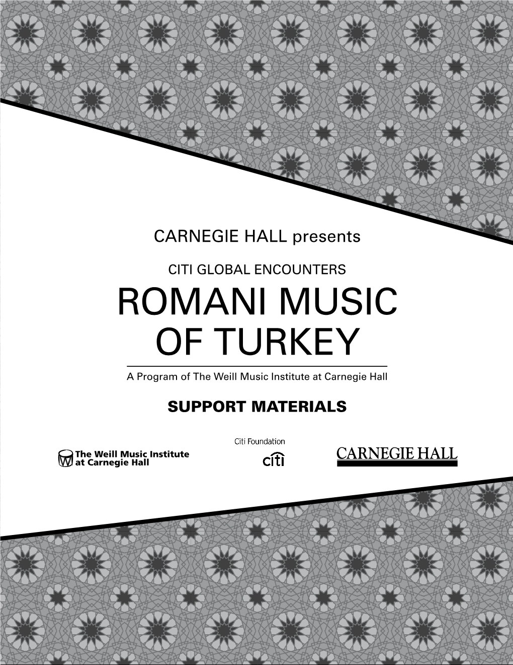 ROMANI Music of TURKEY Acknowledgments