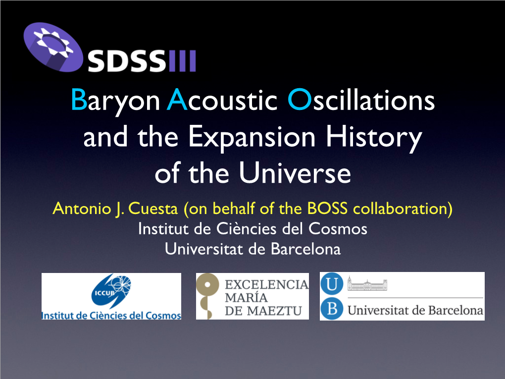 Baryon Acoustic Oscillations and the Expansion History of the Universe Antonio J