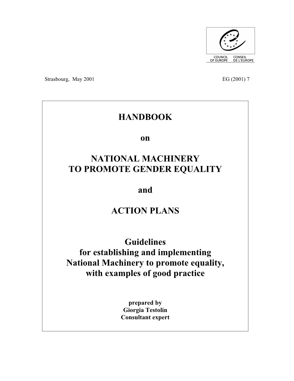 Handbook on National Machinery