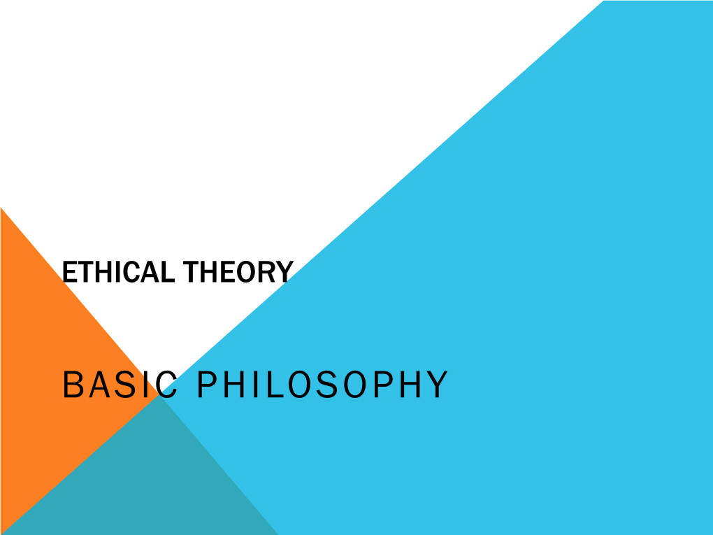 Basic Philosophy Egoism and Moral Skepticism