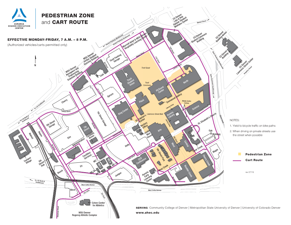 Service Vehicle, Pedestrian Zone, and Cart Maps