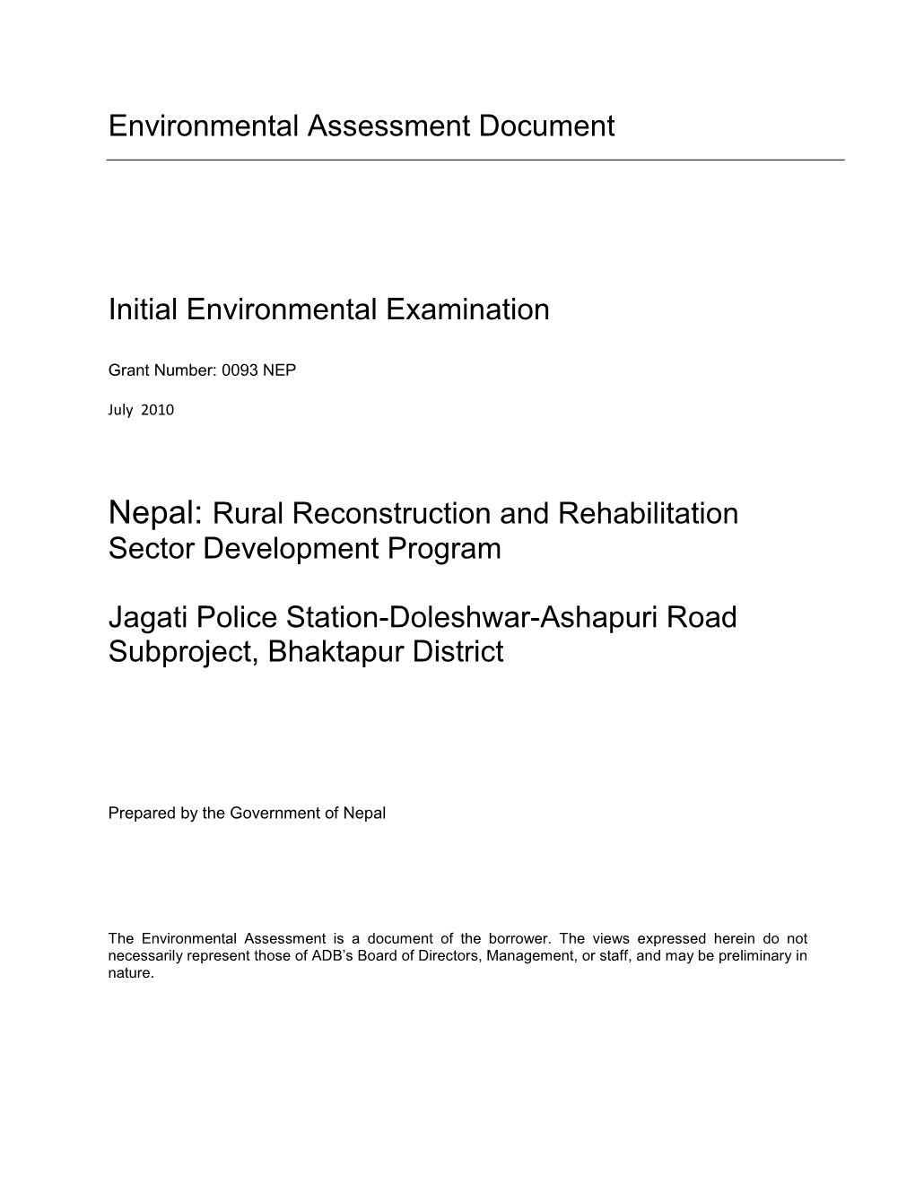 40554-022: Rural Reconstruction and Rehabilitation Sector Development