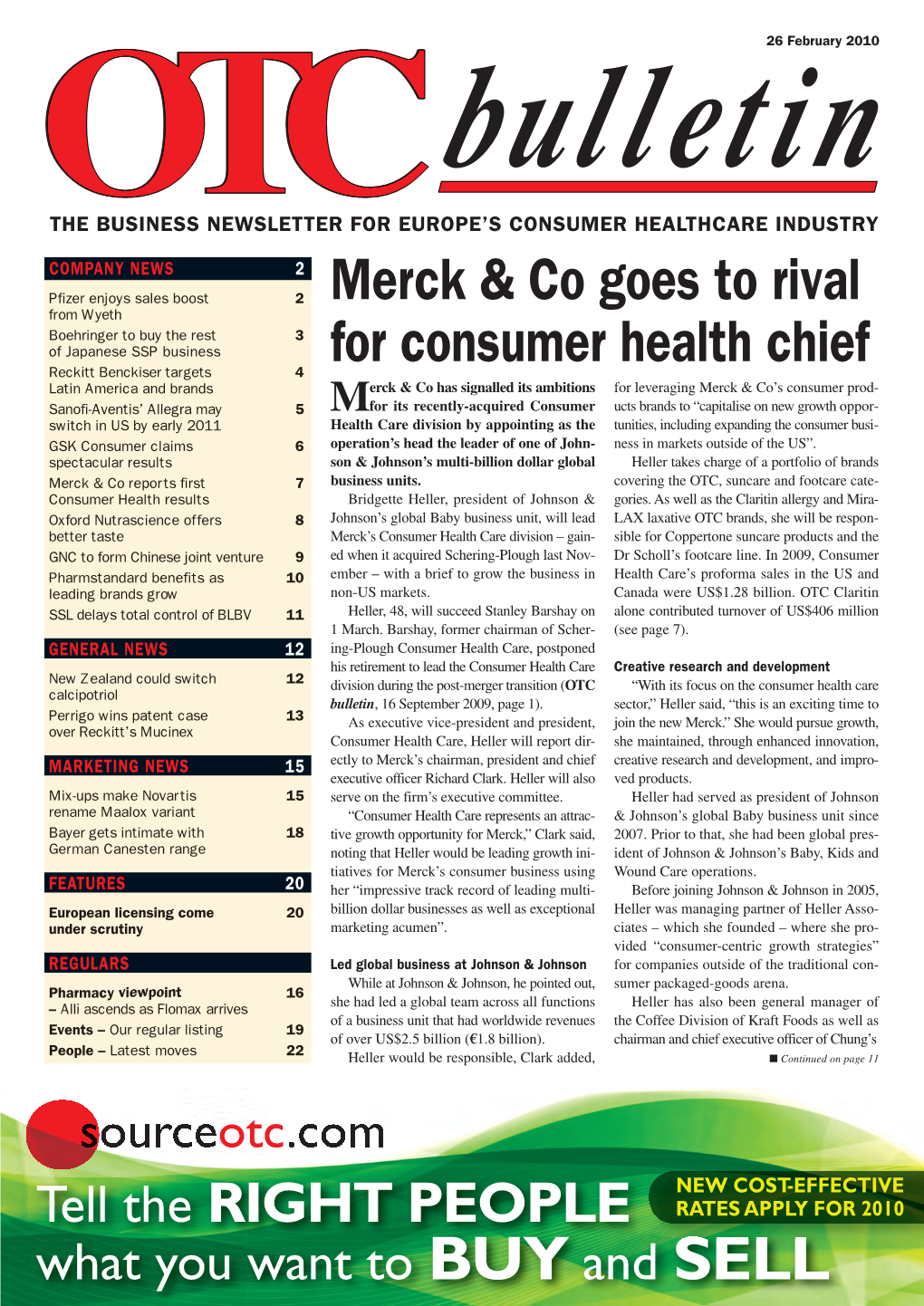 Merck & Co Goes to Rival for Consumer Health Chief
