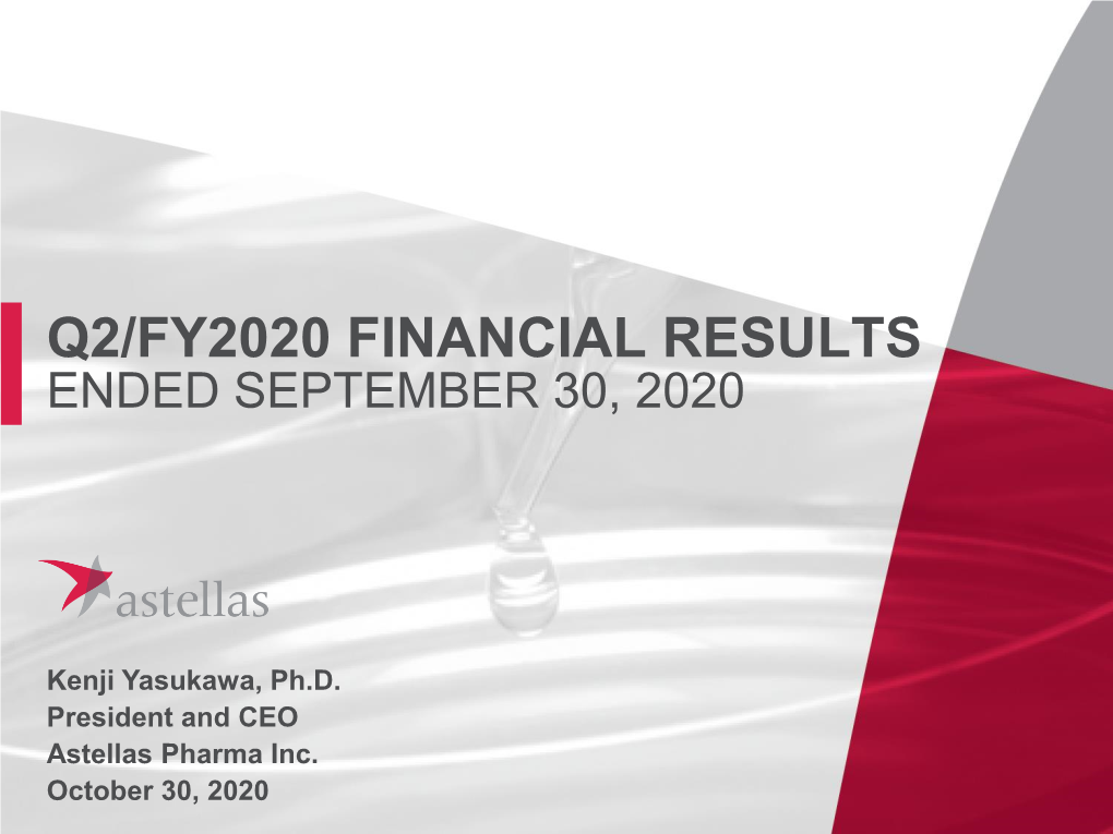 Q2/Fy2020 Financial Results Ended September 30, 2020