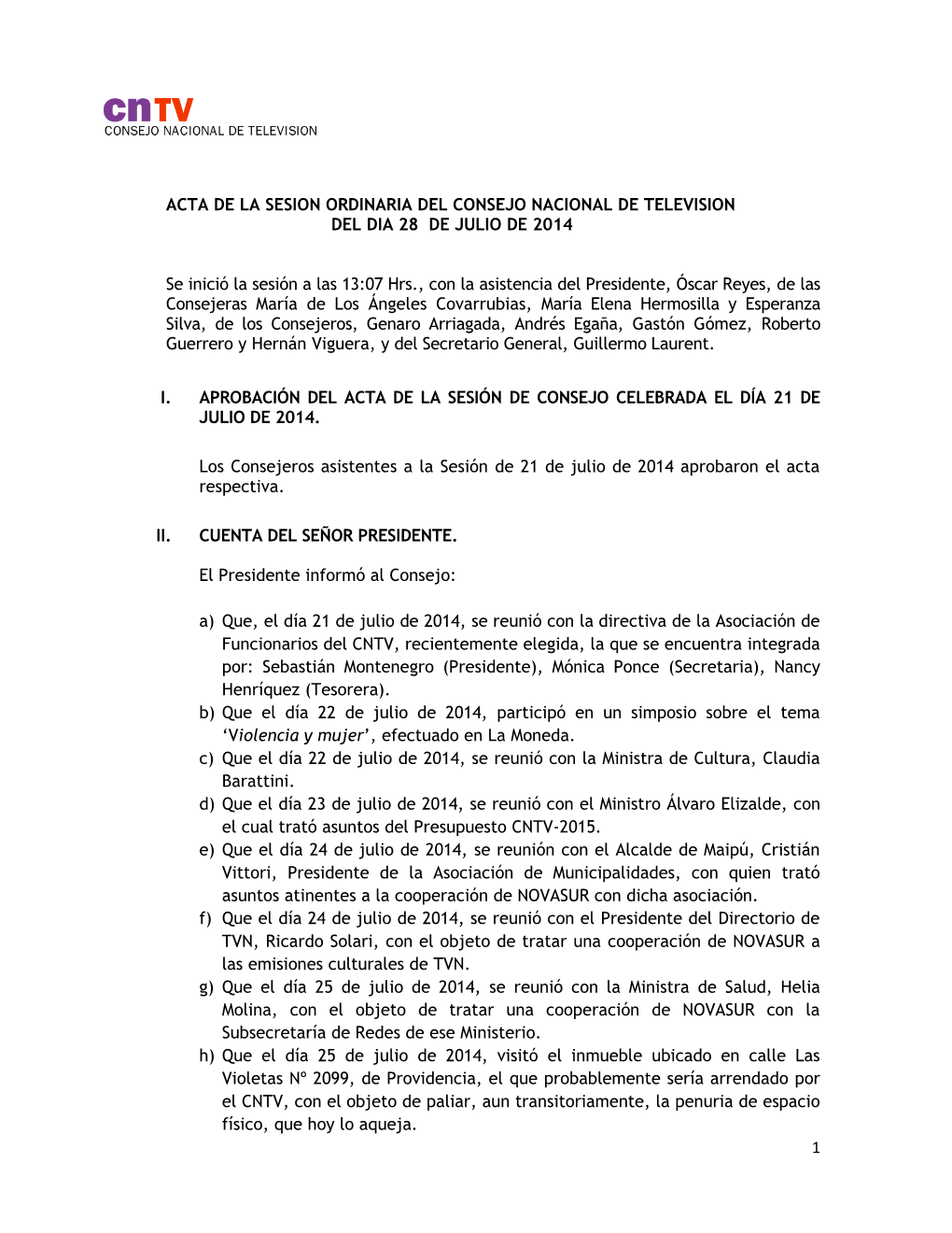 1 Acta De La Sesion Ordinaria Del Consejo Nacional De