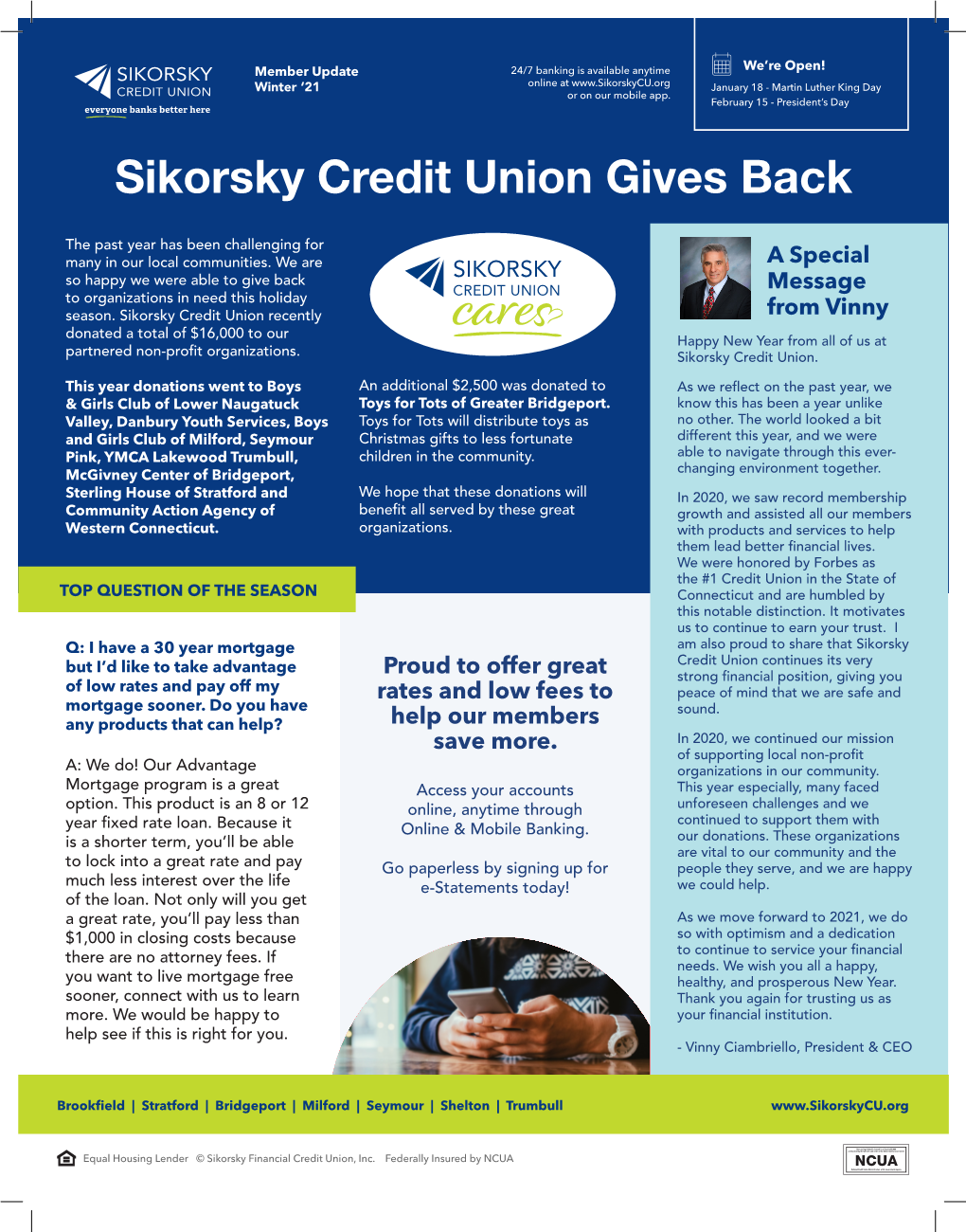 Sikorsky Credit Union Gives Back