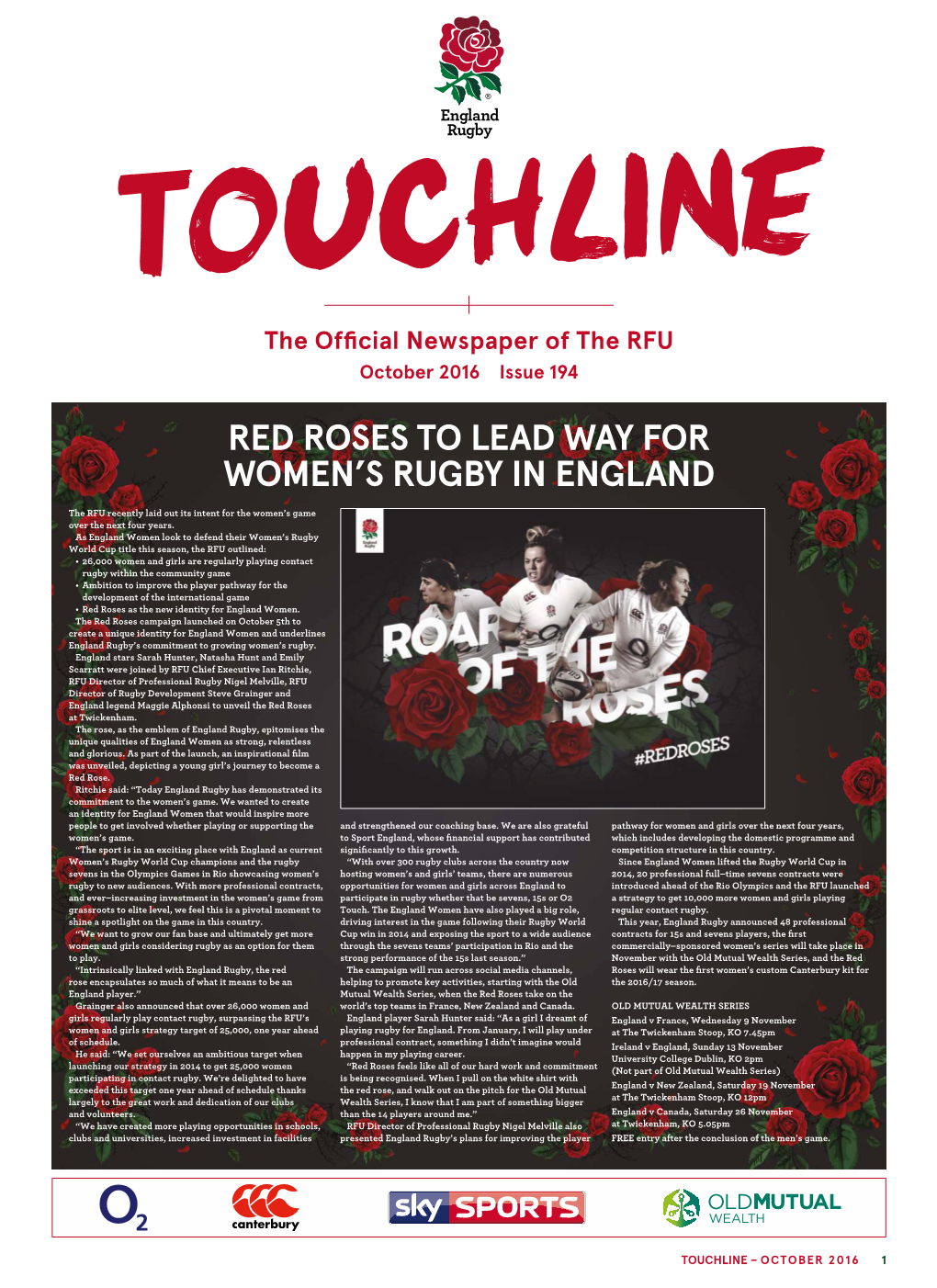 Red Roses to Lead Way for Women's Rugby in England