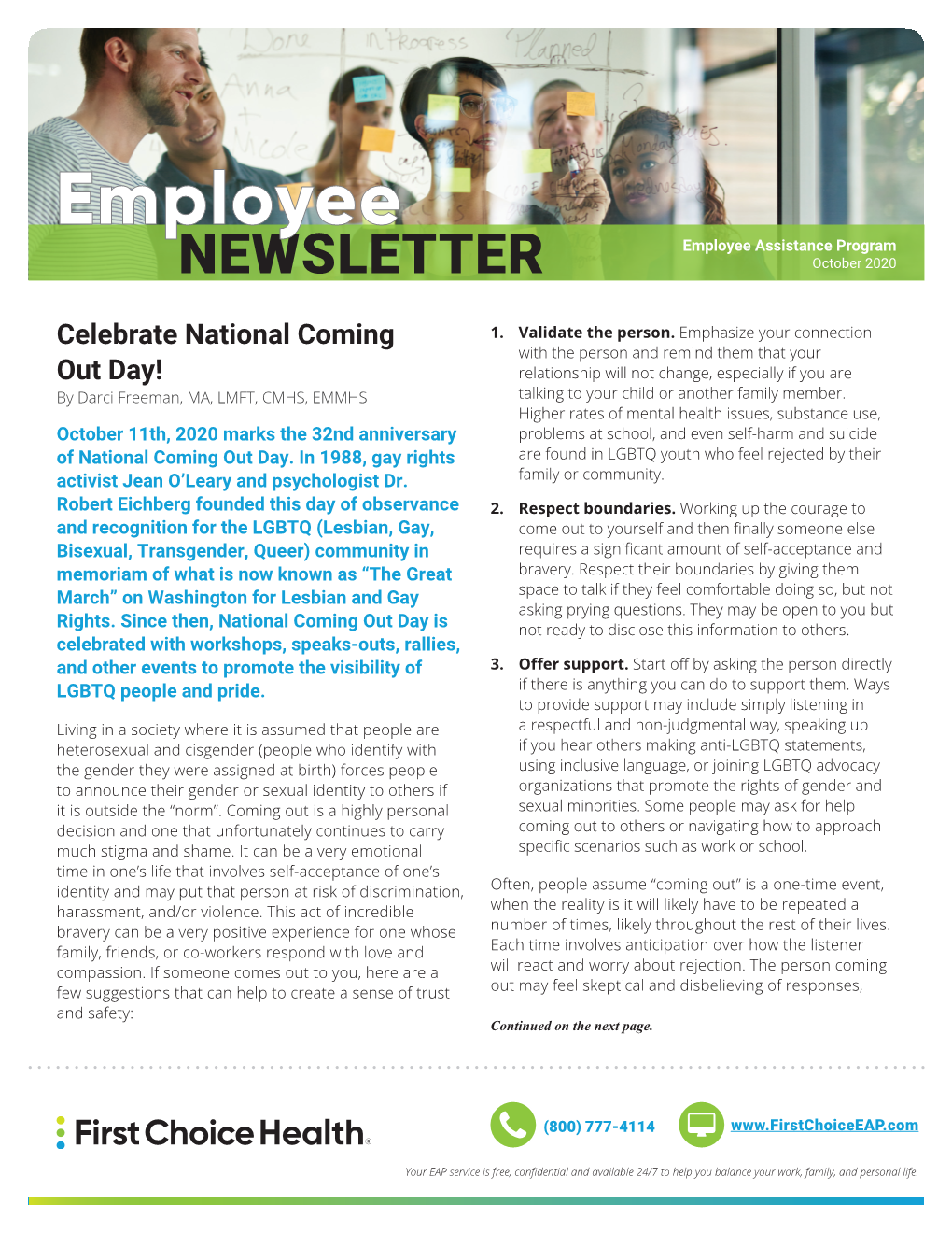 Employee Employee Assistance Program NEWSLETTER October 2020