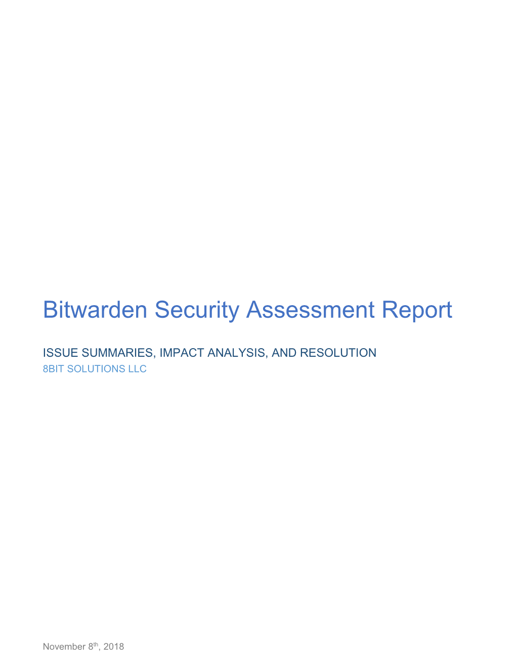 Bitwarden Security Assessment Report