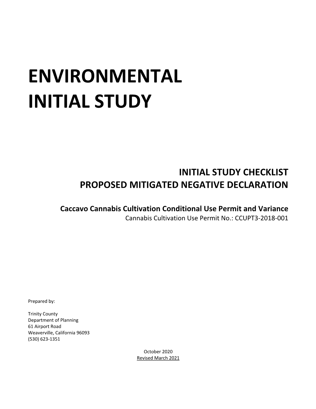 Environmental Initial Study