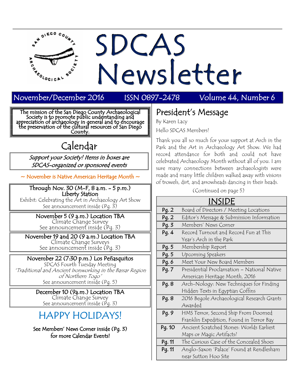 SDCAS Newsletter