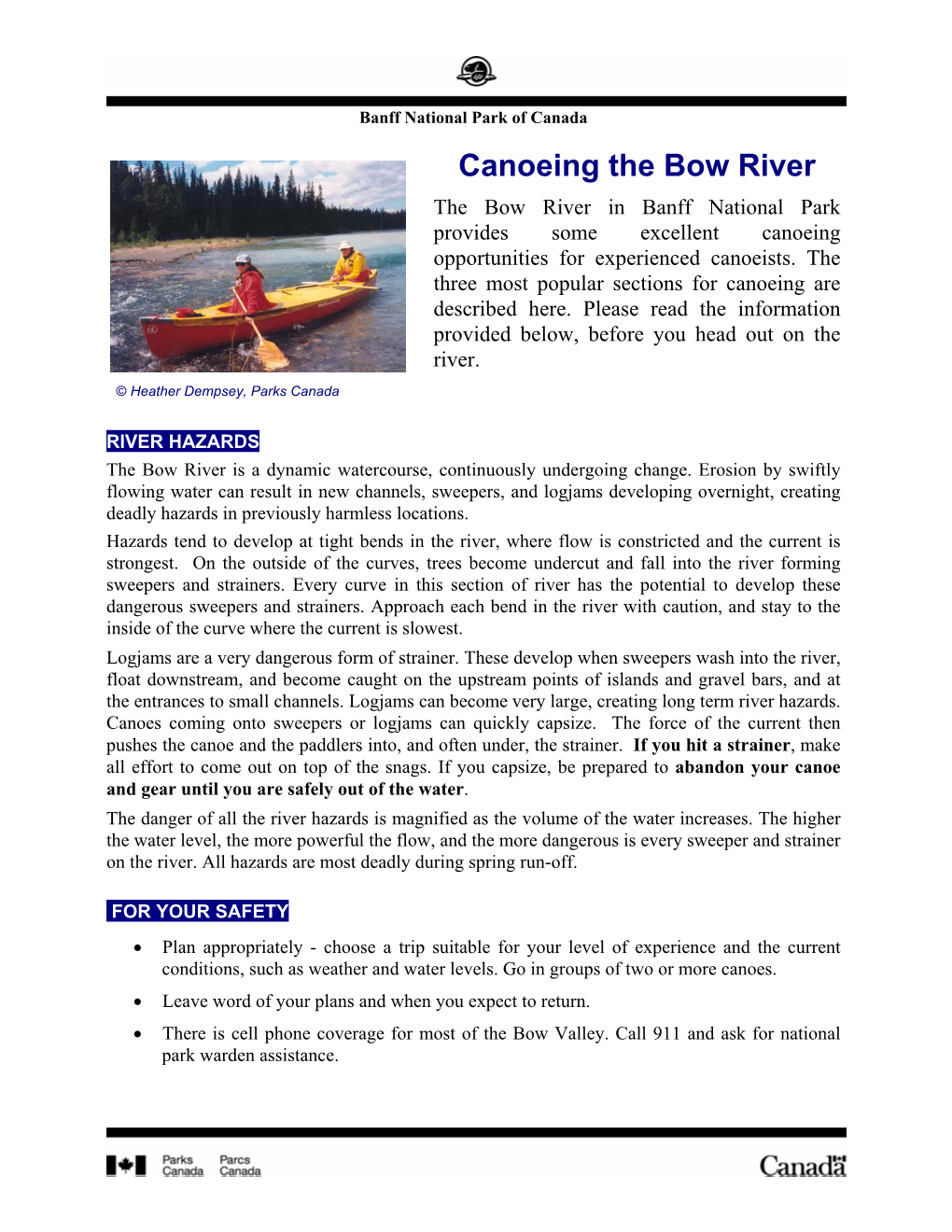 Canoeing the Bow River