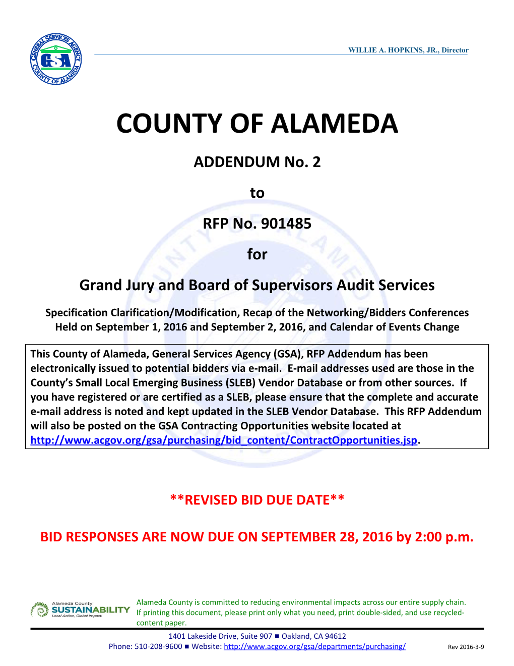 County of Alameda, General Services Agency Purchasing s3