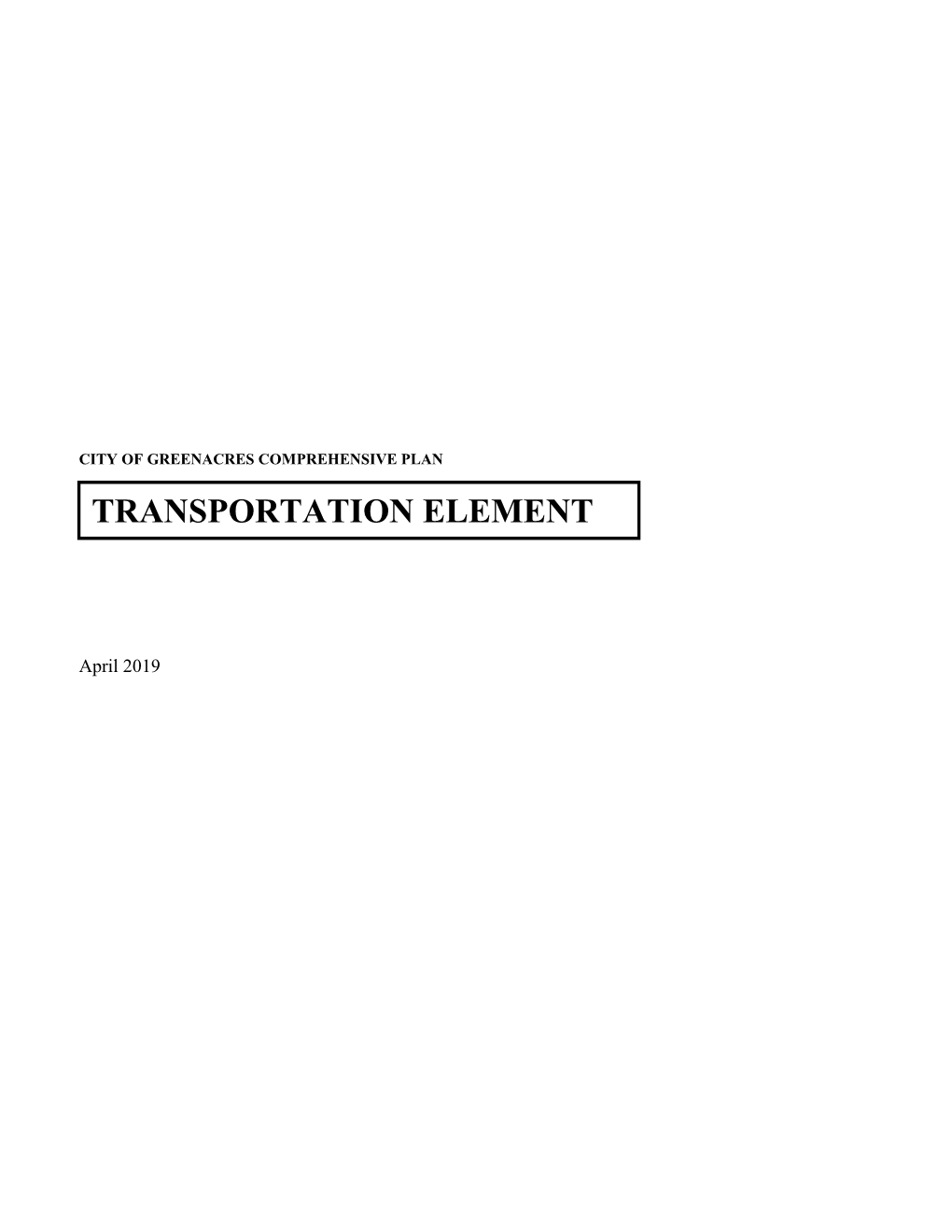 Transportation Element Element