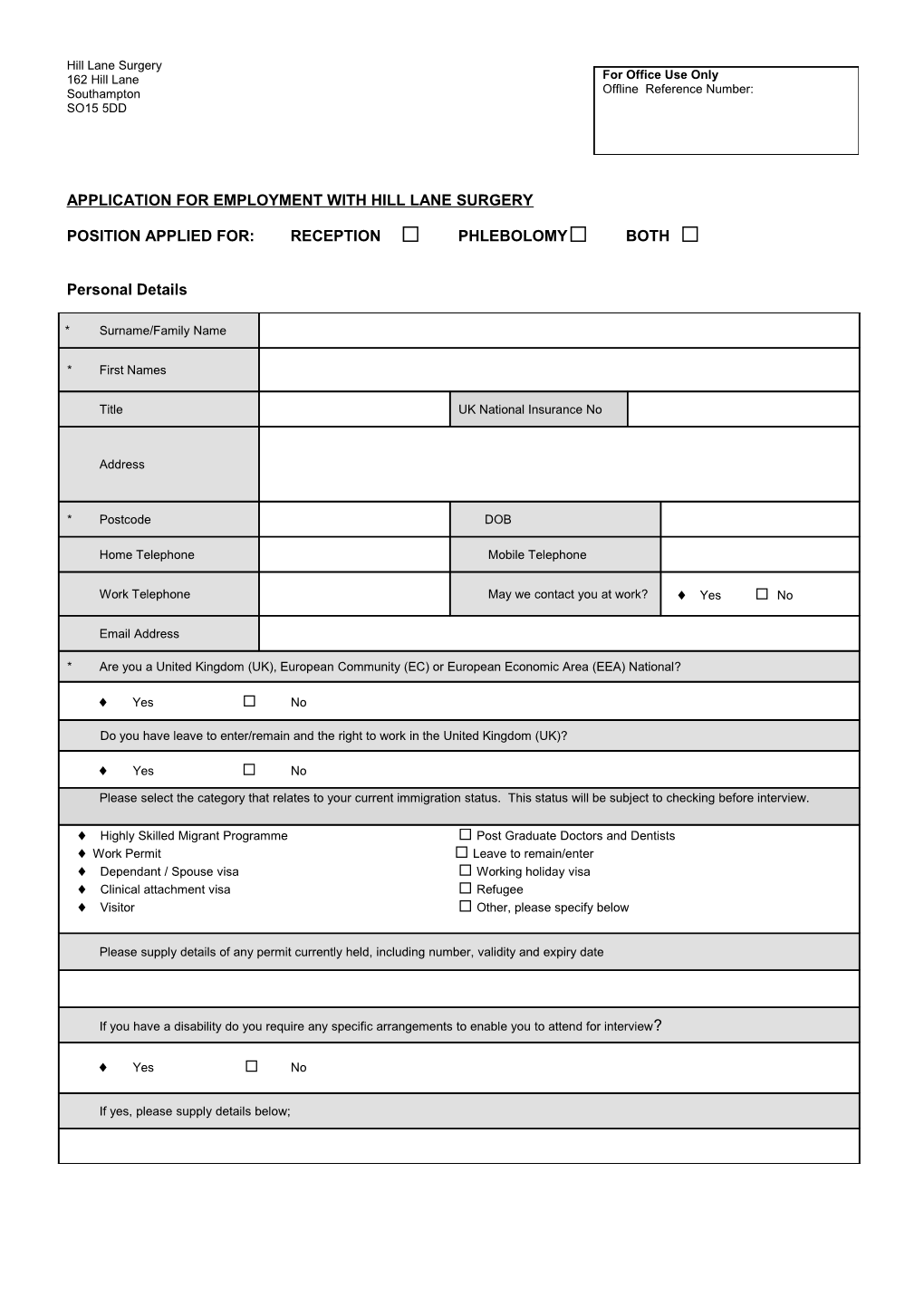 NHS Standard Application Form s3