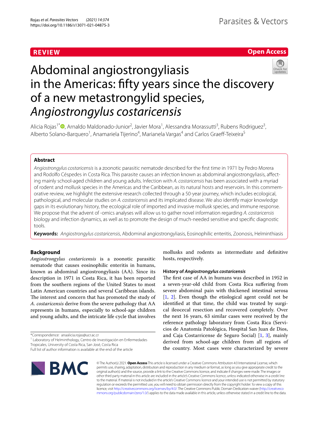 Abdominal Angiostrongyliasis in the Americas