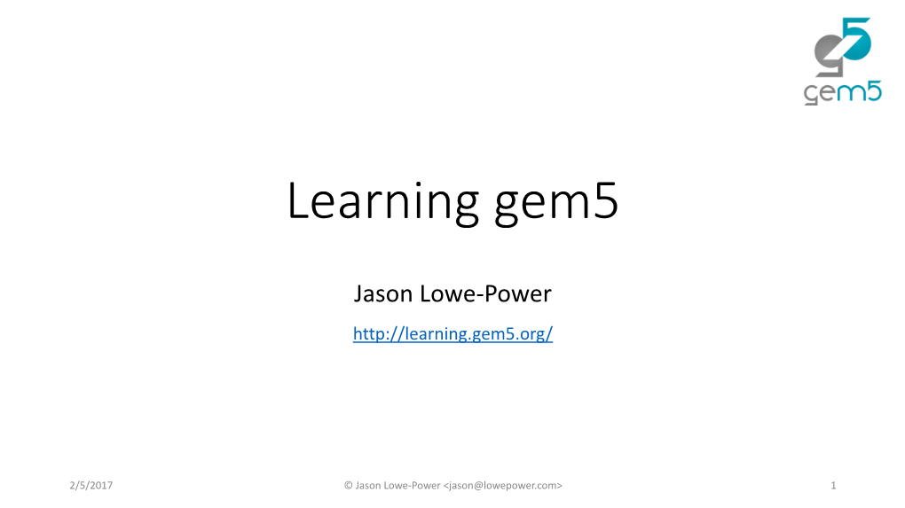 Learning Gem5