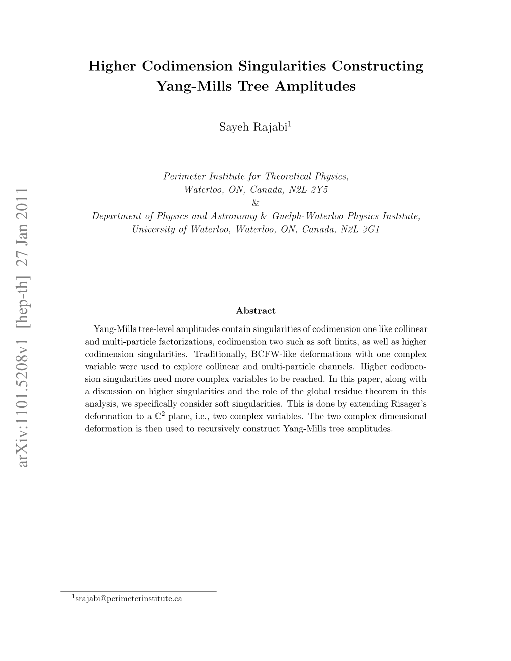 Higher Codimension Singularities Constructing Yang-Mills Tree Amplitudes