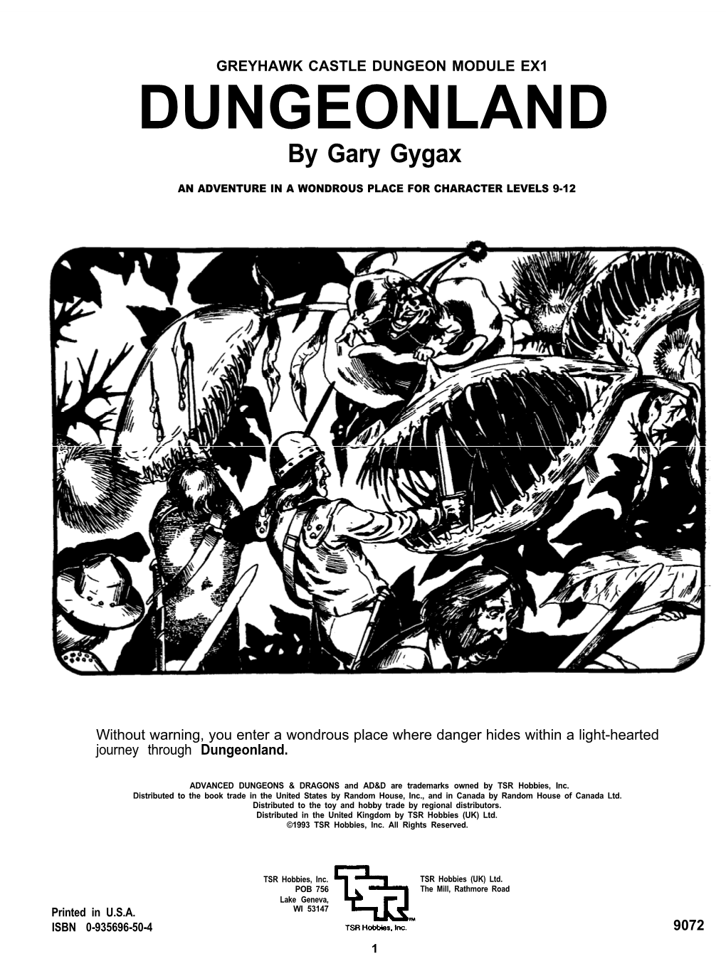 DUNGEONLAND by Gary Gygax