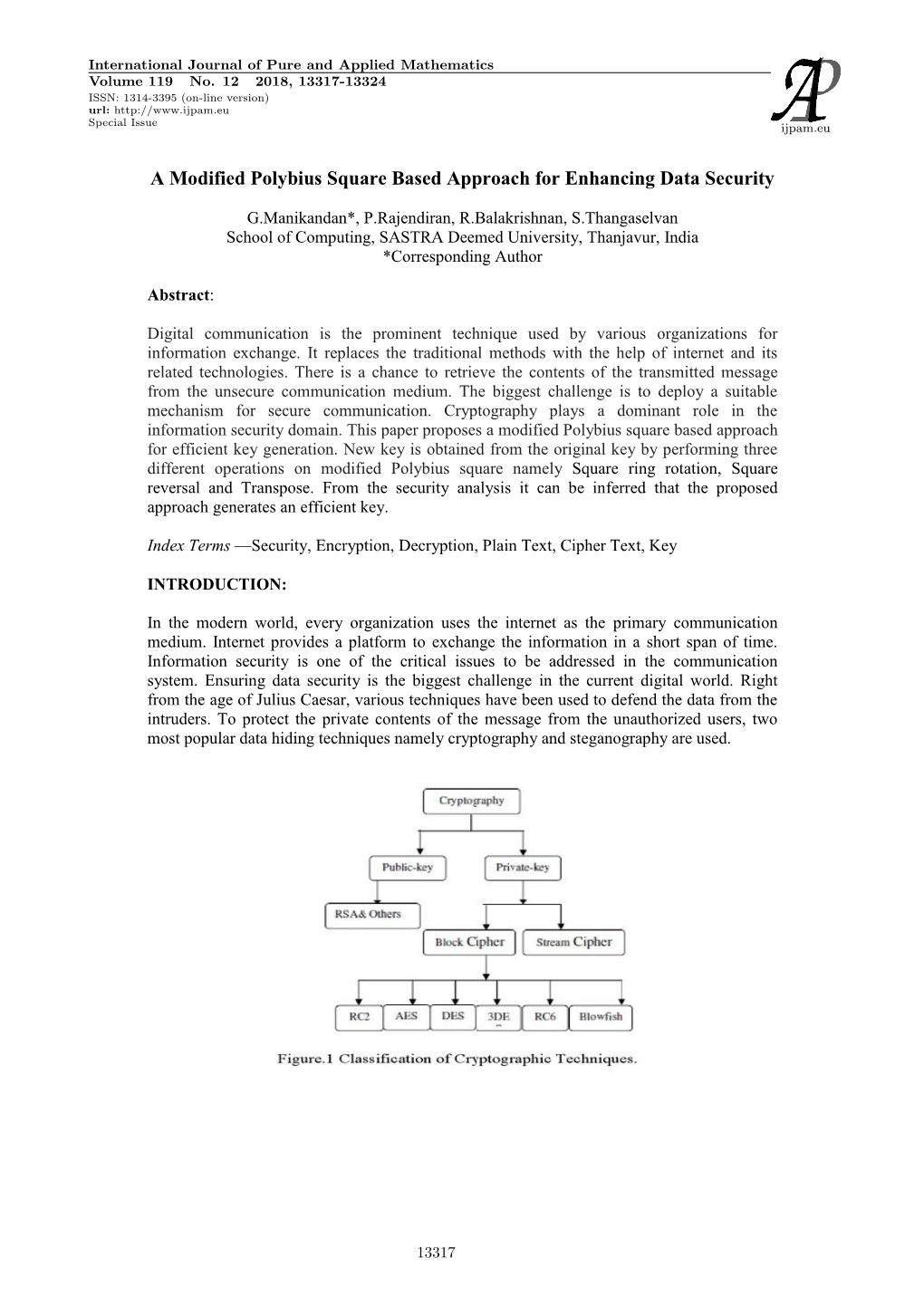 A Modified Polybius Square Based Approach for Enhancing Data Security