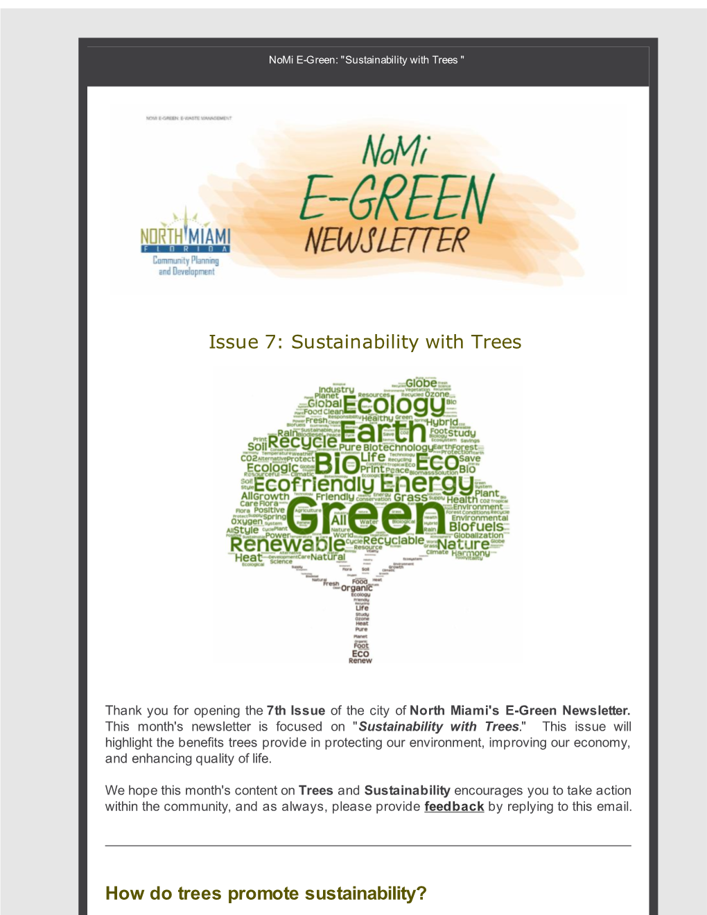 Issue 7 Sustainability with Trees