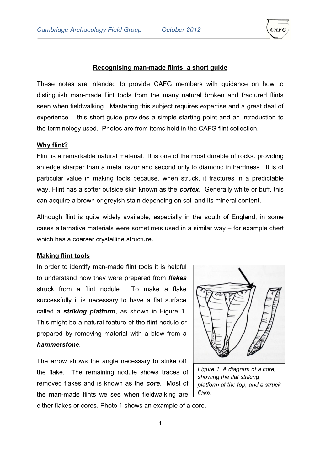 Recognising Man-Made Flints: a Short Guide