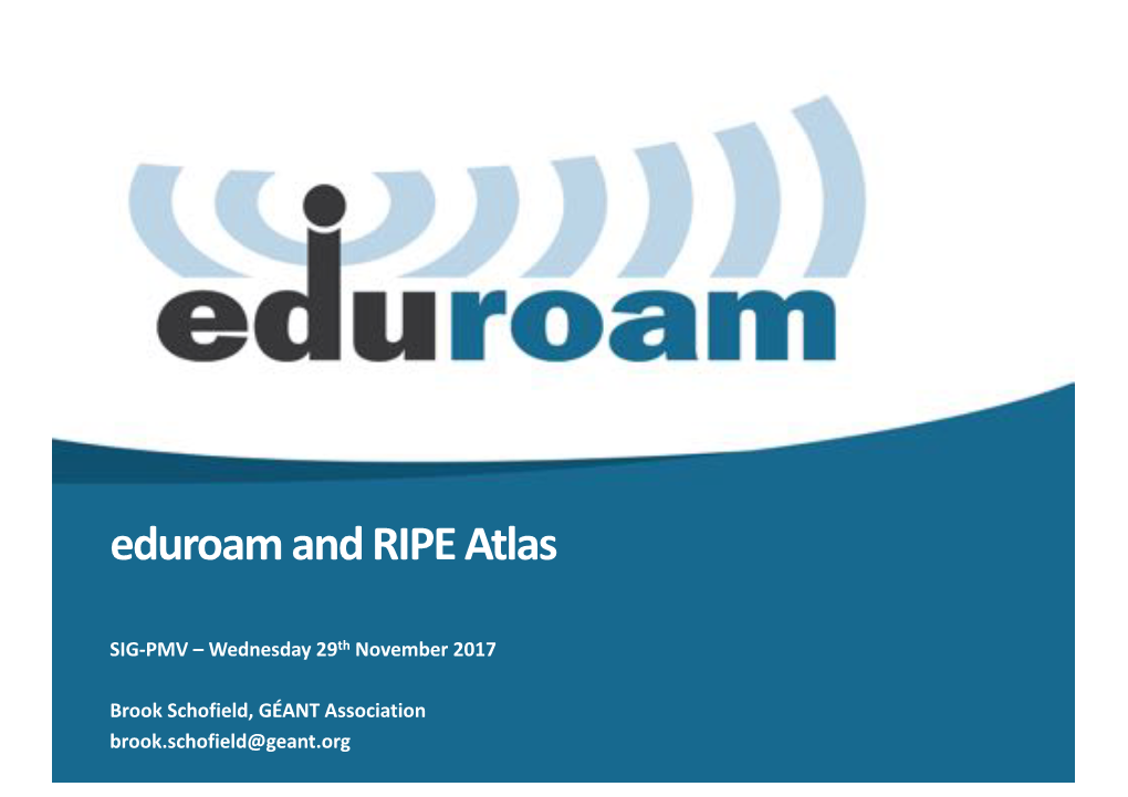 Eduroam and RIPE Atlas