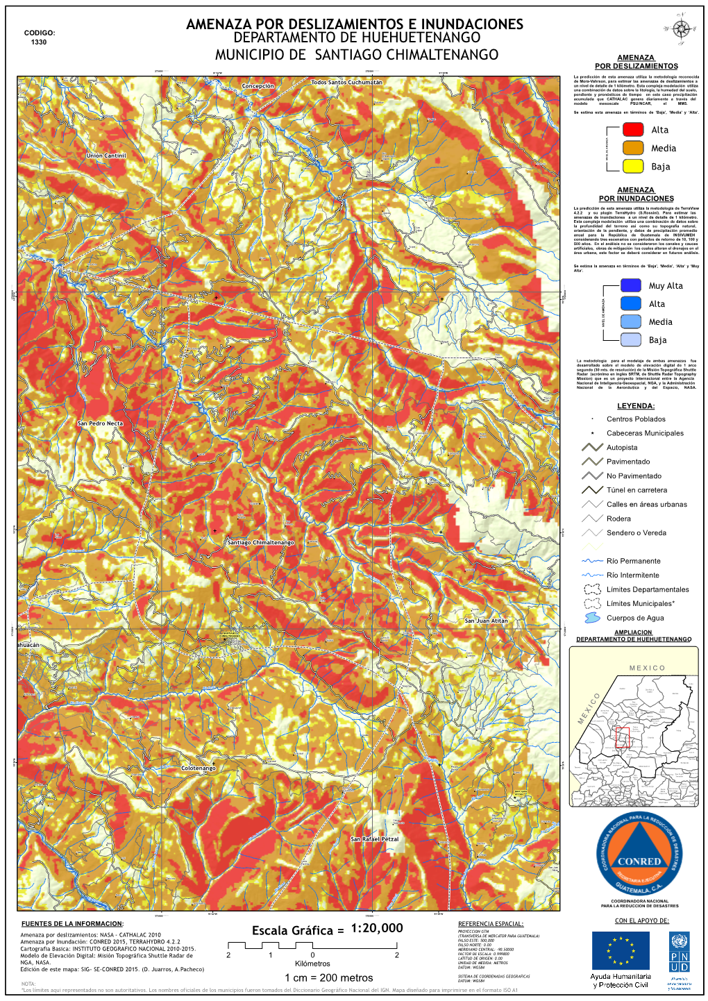 Santiago Chimaltenango Amenaz a Po R Desliz Amiento S 370000.000000 375000.000000 91°42'W 91°39'W