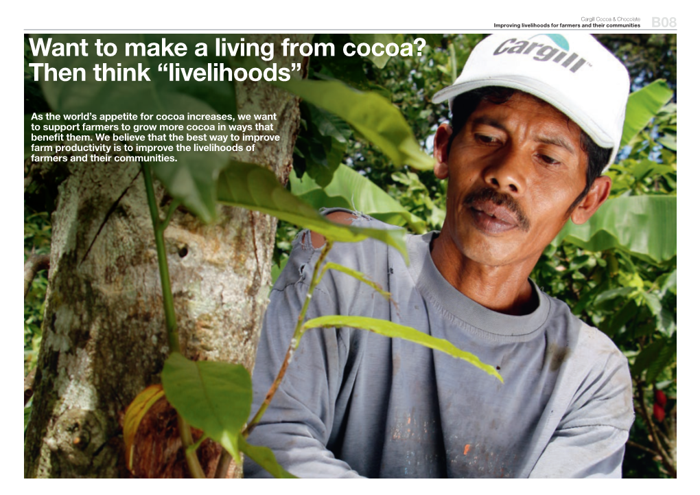 Want to Make a Living from Cocoa? Then Think “Livelihoods”