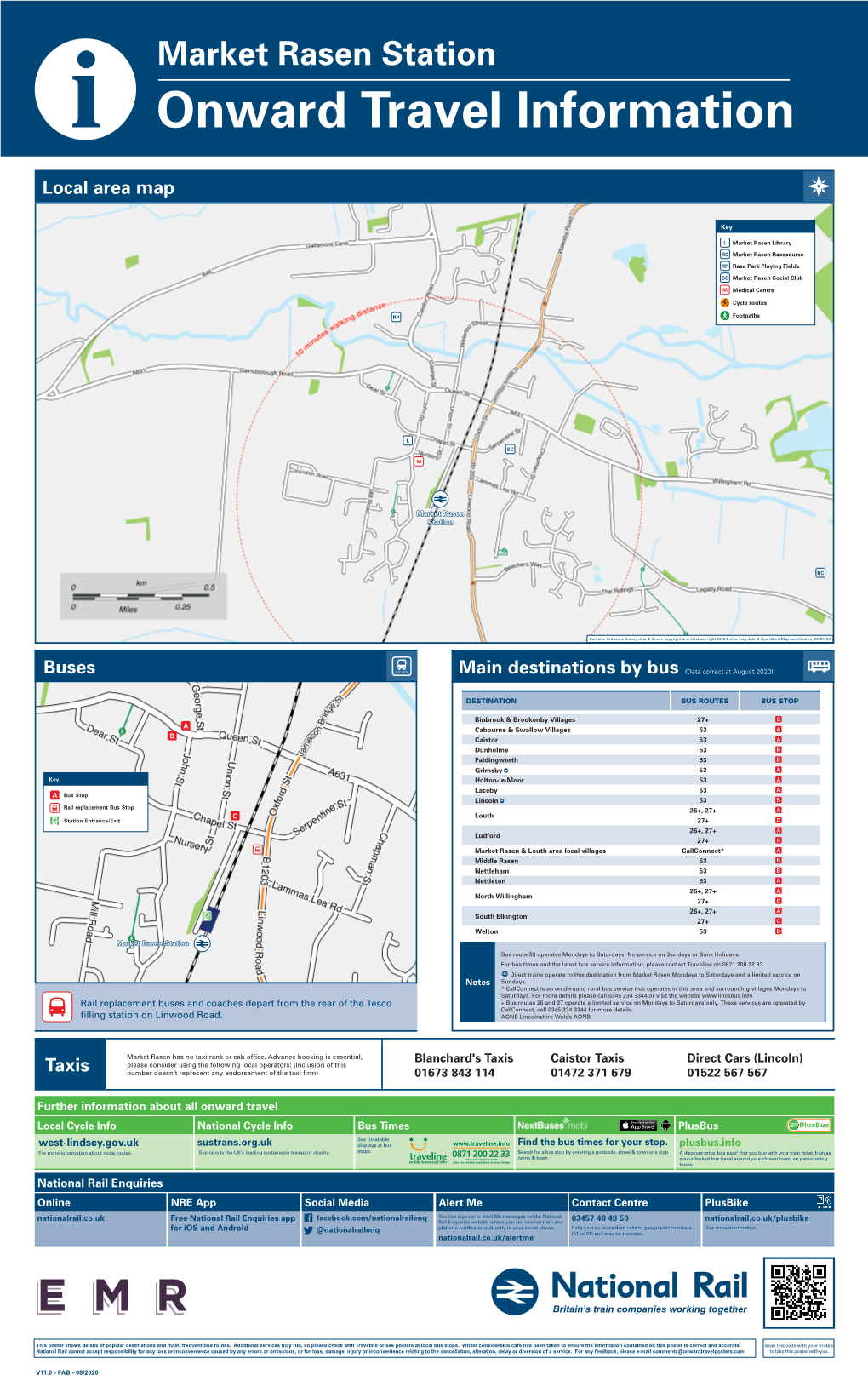 Notes Taxis Local Area Map Market Rasen Station